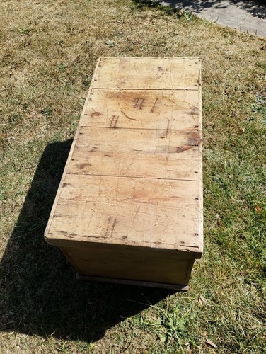 Antique pine blanket box - , or