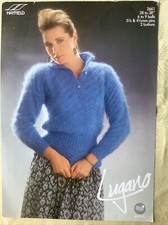 Hayfield Lugano knitting pattern 2661. Mohair sweater 28-38" NEW, old stock