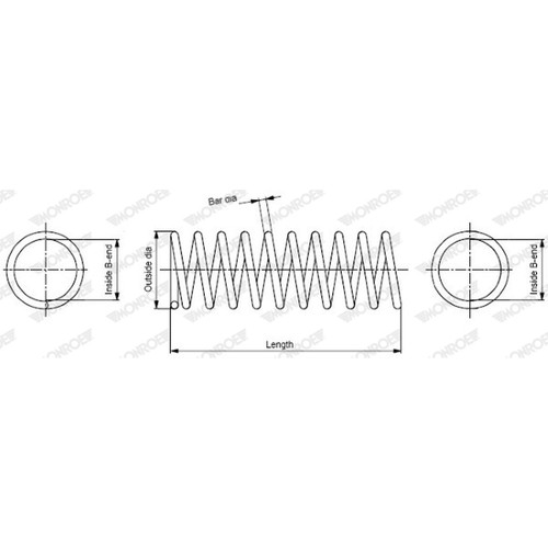 Coil spring rear - coil, (single)