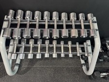 Chrome Dumbbell Set 1-10kg With Technogym Storage Rack Commercial Gym Equipment