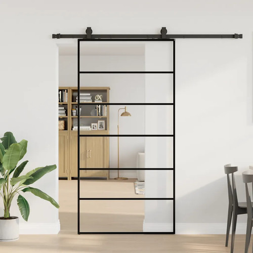 Sliding door black 102x205 - sliding,