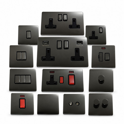 Black nickel screwless light - black,