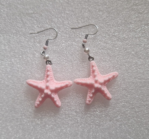 Pink starfish faux pearl sea - pearl,