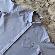 Aquascutum Ladies Pale Light Blue Long Sleeve Check Detail Womens Shirt 2XL XXL