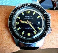 Gents 1968 SS Sicura Diver Style Automatic EB 23J Date Watch Serviced