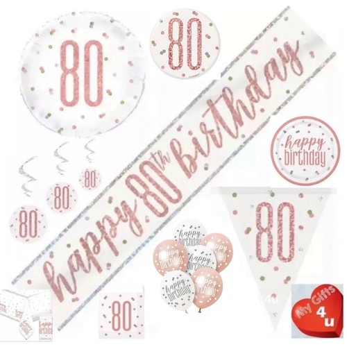Rose gold age 80th happy - rose,