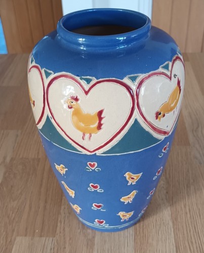 Rustic style ceramic vase blue - style,