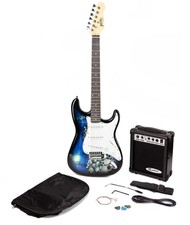 PDT Jaxville Reaper Skull Guitar Package ST1-RPA-PK w/ 10W Amp Bag Picks Strings