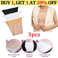 3 Pack Ladies Cami Secret Clip on Mock Camisole BraModesty Parody Panel Solid