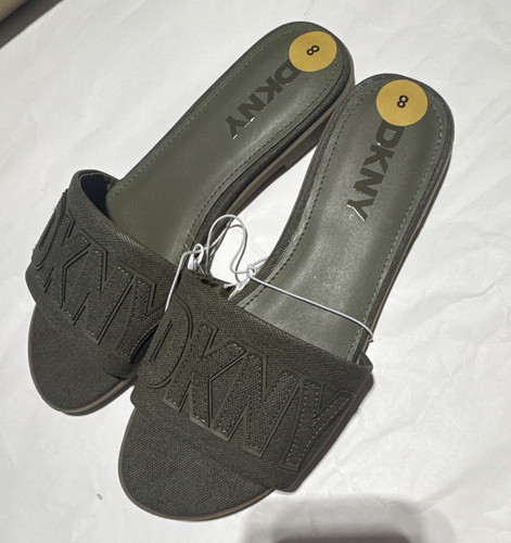Dkny green logo slide - slide, slip-on