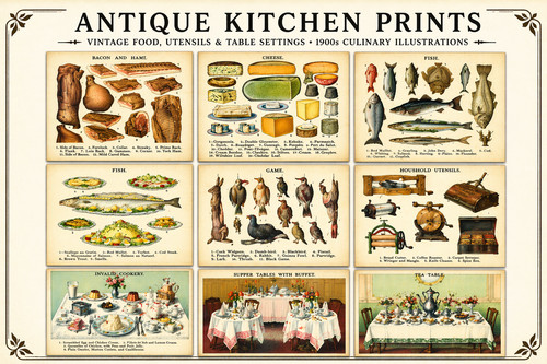 Victorian kitchen charts 1861 - victorian,