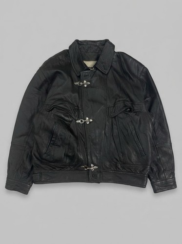 Vintage 90s black real leather - 90s,