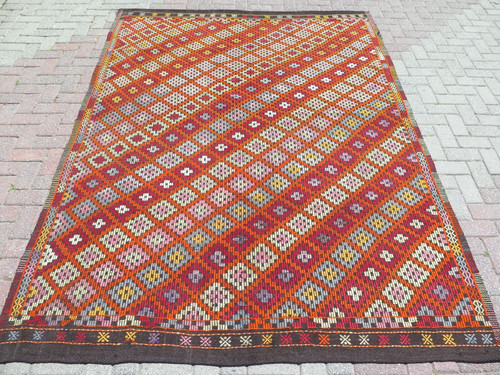 Area rug orange boho - area,
