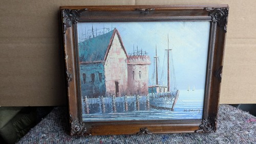 Framed oil canvas - canvas, signed