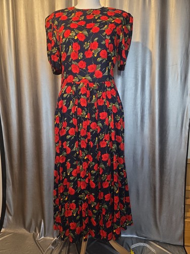 Summer floral dress - floral, 1980s
