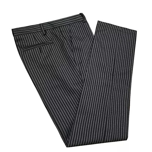Black grey pinstripe trouser - black,