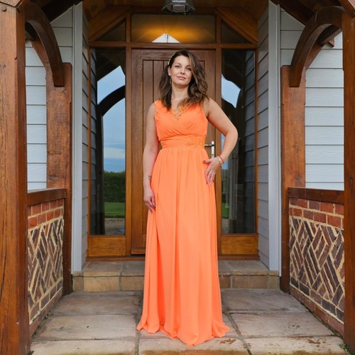 Orange chiffon prom - prom, size