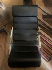 Premium black leather rocking - leather,