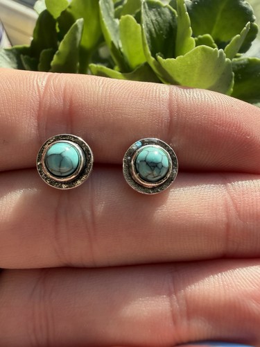 Small round blue turquoise - blue,