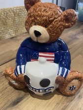 OREO Teddy Bear Cookie Jar Pot American Flag USA 6th In Series 02 Vintage