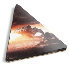 1x Triangle Coaster - Construction Plant Machinery Digger #14812