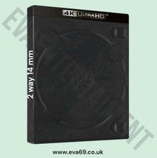1 x Amaray 2 way Black 4k UHD Case with spine clips 14mm P&P Free