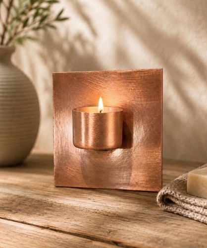 Handcrafted copper tea - copper, light