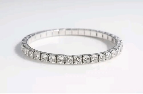 Silver tennis bracelet stretch - silver,