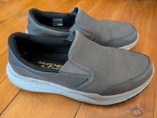MENS GREY SKECHERS MEMORY FOAM AIR-COOLED DUAL -LITE SLIP ON SHOES UK 9
