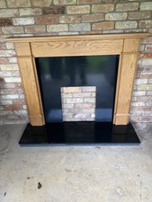 OAK FIRE suround slate hearth and back