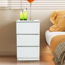 Wooden White Bedside Table
