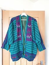 ❤ GREEN vtg handcrafted cotton Guatemalan ethnic jacket hippy ooak boho s m l