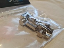 F1 shaped shiny metal key ring