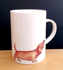SAUSAGE DOG DACHSHUND MUG ROY KIRKHAM FINE BONE CHINA CUP