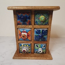 Kitchen Storage 6 - Painted Drawer Wooden Chest Of Ceramic Spice Drawers