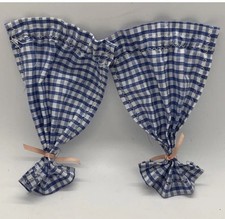 Dolls House pair of curtains with no pole  in 1/12th Scale