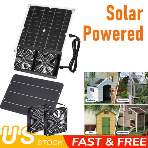 Solar powered dual - exhaust, fan
