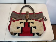 McFadin Sisters Two Bar West Leather Navajo Blanket Handmade Texas Purse Bag