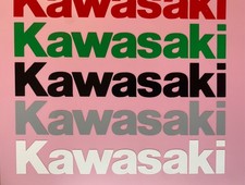 TWO KAWASAKI MOTORBIKE STICKERS DECALS. CHOOSE SIZE AND COLOUR. Postage inc.