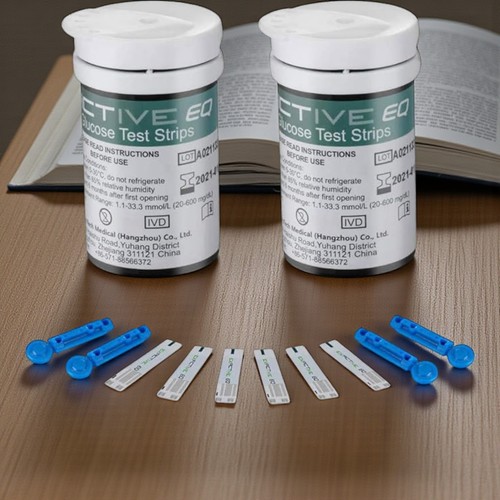 Diabetes test strips blood - test,