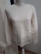 Ladies Zara cream pearl detail