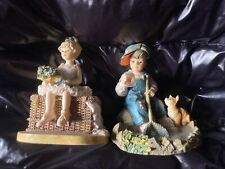 CHRISTINE HAWORTH LEONARDO FIGURINES x2 - A Good Catch & Waiting In The Wings