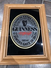 Guinness Bar Mirror 1999 Measures 38cm By 28cm  Including Frame