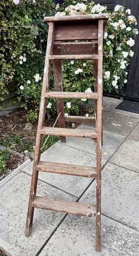 Vintage wooden step ladder - vintage,