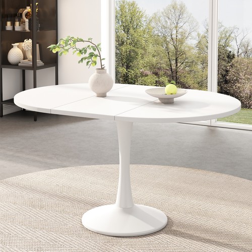 Extendable round oval dining - extendable, round/oval