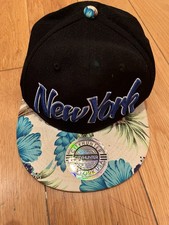 City Hunter New York Cap Palm Trees Floral Black Blue Green Baseball Cap