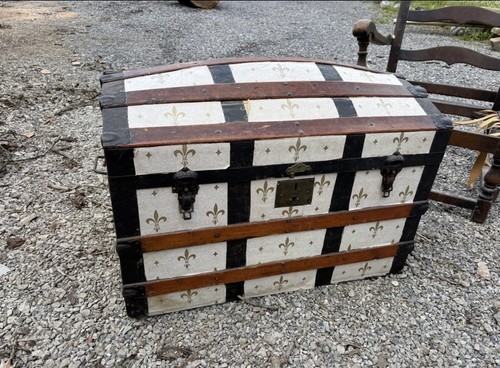 Victorian steamer travel chest - victorian,