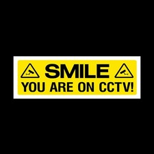 Smile you are on CCTV Window Sticker - Security, Surveillance, Camera (MISC3R)