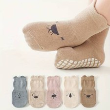 Cute Non-Slip Grippy Socks Kids Baby Toddlers Boys Girls Cotton Pair UK STOCK