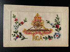 WW1 Embroidered Silk Postcard - Royal Garrison Artillery
